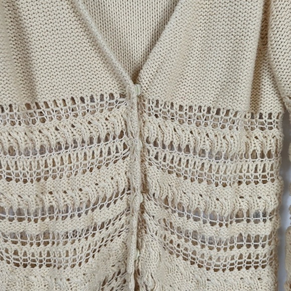 Sundance Cloudscape Cardigan Tan Beige Button Front Open Knit Size Medium - Picture 6 of 6